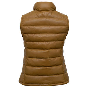 Nuevos diseños de colección populares Otoño Invierno Chaleco de cuero suave y cálido para exteriores con bordado personalizado Chaleco de mujer - Product Image 5