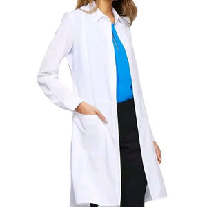 Blusa de manga larga de punto blanco para mujer, abrigo médico para enfermera de laboratorio, abrigos clásicos de laboratorio de manga larga para mujer - Product Image 3