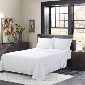 Ensemble de draps de lit en coton 100% OEM, taille Queen, vente en gros directe d'usine, couleur unie, style simple, ensemble de draps de lit 4 pièces - Product Image 5