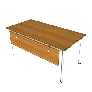 Stylish <b>Simple</b> Metal Gaming <b>Desk</b> with Portable Oval Bamboo Top & Storage Drawers (160x80cm) - Product Image 6
