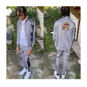 Conjunto de chándal cortavientos de nailon con cremallera y logotipo personalizado de fabricante al por mayor, chaqueta estampada transpirable para personas de talla grande de invierno - Product Image 5