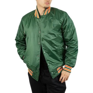 เสื้อแจ็กเก็ตผ้าซาตินแนววินเทจสำหรับผู้ชายเสื้อสีเขียวพร้อมโลโก้ของตัวเอง - Product Image 1