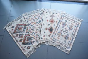 Handwoven Eco-Friendly Boho Jute Chenille Rug <b>Printed</b> Flat Pile with High Pile for Stylish Home Decor - Product Image 4