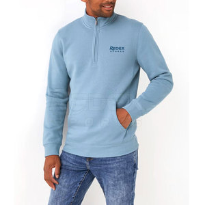 Logo personnalisé séchage rapide demi-fermeture éclair coupe-vent sweat 100% coton mélangé pour l'hiver conception solide - Product Image 1