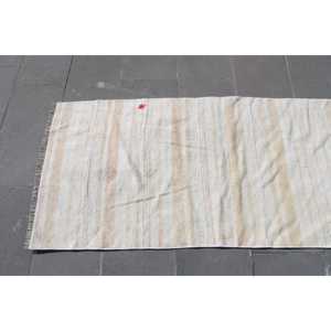 พรมวินเทจตุรกี ขนาด 2.5x5.7 ฟุต, พรมขนสัตว์โมร็อกโกสีขาวขนาดเล็ก - Product Image 5
