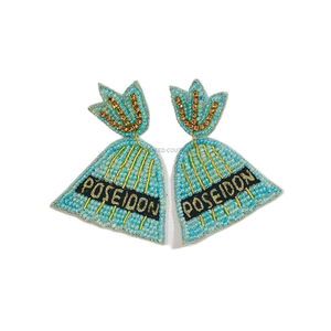 Exclusive Indian Hand <b>Beaded</b> Customizable <b>Mardi</b> <b>Gras</b> Earrings 2025 for Women - Product Image 4