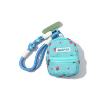 Tas Mini Sekolah Portabel Motif Stroberi dengan Logo Custom, Dompet Koin Lucu, Tempat Penyimpanan Earphone Bentuk Hati, Dilengkapi Gantungan Kunci dan Tali Lanyard