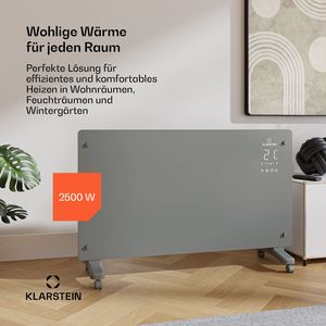 Calentador Eléctrico Inteligente de Convección de 2500W, Calentador de Panel Portátil para Montar en la Pared, Temporizador de 7 Días, IP24, para Habitaciones de hasta 25 m2, 8.5 kg, Gris - Product Image 2