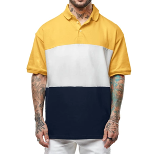 2024 Men's Casual 280gsm Cotton for Polo Tshirts High Quality Heavyweight Breathable Oversize Half Sleeve Plus Size Jersey Solid - Product Image 1