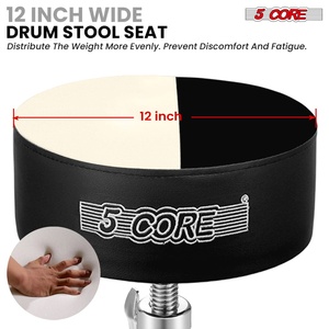 5 Core Drum Throne 5 Padded Guitar <b>Stool</b> Adjustable 310lbs Capacity Heavy Duty Seat w Velvet Top - Product Image 4