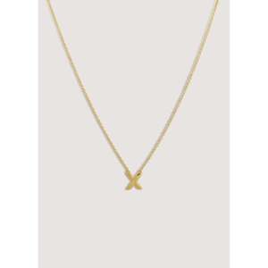 Collier X Eternal Bond tendance en acier inoxydable et titane avec croix chrétienne, chiffre, lettre, fleur, épée, chaîne en bambou pour cadeau - Product Image 1