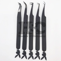 Pinzas para Extensión de Pestañas de Acero Inoxidable, Antimagnéticas, Antideslizantes, Duraderas, Punta Afilada a 90 Grados, Sostenibles, Probadas a Mano, Personalizadas