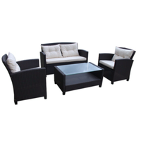 Chaises et Tables de Restaurant Modernes Populaires en Rotin Marron pour Extérieur, Prêtes à l'Expédition, Usage Commercial, Non Pliables, Villa PHU