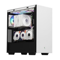 Boîtier d'ordinateur DeepCool MagicCube CH510 avec écran numérique, affichage du thermomètre, verre trempé, double AIO 360 mm, maille blanche, CH510