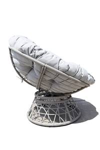 Chaise pivotante en poly rotin au design moderne rouge avec coussin Livraison rapide Balançoire de jardin pour mobilier d'extérieur pour balançoires de patio - Product Image 2