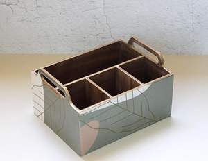 Soporte de Cubiertos de MDF gris para mesa de comedor, estante de cocina multiusos para soporte de cubiertos, soporte de cuchara para Diwali, forma rectangular - Product Image 2