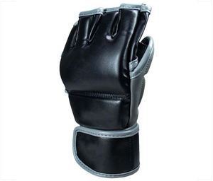 Gants de MMA demi-doigt unisexe en PU sangle de poignet réglable fermeture à crochet et boucle boxe karaté Muay Thai grappling - Product Image 3