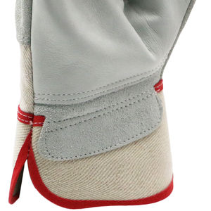 Guantes de trabajo de aparejo de seguridad anticorte ignífugos reforzados de alta resistencia, guantes protectores de mano de cuero de doble palma para trabajo en jardín - Product Image 6