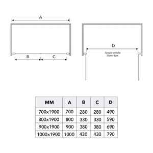 SIVIGLIA 100 CM Ensembles de salle de bain Porte de douche pour niche d'ouverture Saloon - Product Image 5