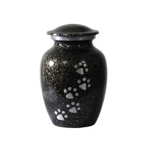 Urnes funéraires en aluminium de haute qualité pour animaux de compagnie avec empreinte de patte urnes funéraires en métal fini étain et marbre noir pour cendres humaines - Product Image 1