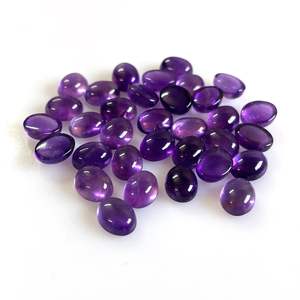 พลอยอเมทิสต์สีม่วงธรรมชาติทรงรีบริวัตร คุณภาพเยี่ยม สีสันสวยงาม ขัดเงาอย่างดี เหมาะสำหรับงานทำมือ - Product Image 5