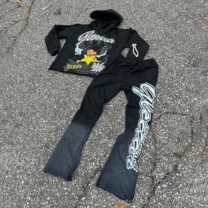 เสื้อฮู้ดดี้สตรีทแวร์สไตล์วินเทจแบบครอป ตัดขอบดิบ ผ้าฟลีซคอตตอน 100% ทรงโอเวอร์ไซส์ ผ้าคอตตอนหนานุ่ม สไตล์เบสิกแบบสั่งทำ - Product Image 5