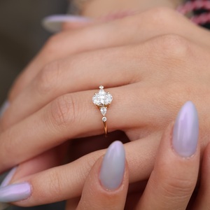 10x8mm ovale coupe blanc CZ bague de fiançailles trois pierres bande de mariage pour les femmes argent mariée anniversaire bijoux diamant pierre principale - Product Image 6