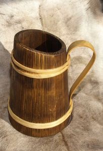 Dark Brown <b>Handmade</b> Oak Ceramic Beer <b>Mug</b> Men's Souvenir with Wooden Box Vintage Style for Beer Lovers - Product Image 3