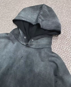 Sudadera con Capucha Extra Grande 100% Algodón, Estilo Vintage, Lavado Ácido, Casual, para Hombre - Product Image 2