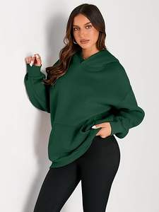 Sudaderas con capucha informales de lana de gran tamaño de alta calidad para mujer - Product Image 5