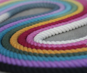 Ombre 5FT 100% Cotton Rope <b>Dog</b> <b>Leash</b> - Multi-Color Gold Hardware - Product Image 3