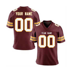 Camiseta de fútbol americano amarilla y morada personalizada, nombre del equipo, número, cuello en V, uniforme deportivo transpirable - Product Image 3