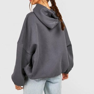 Sweat à capuche tricoté anti-rides respirant anti-boulochage couleur unie pour femmes - Product Image 5