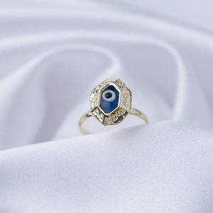 Anillo de diseño de ojo turco de esmalte azul, joyería de plata de ley 925 hecha a mano turca al por mayor - Product Image 4