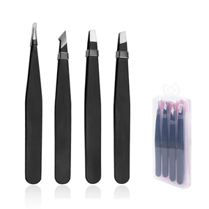 Pinzas para cejas inclinadas de acero inoxidable de calidad profesional, buenas herramientas de maquillaje de pelos de belleza coloridos, pinzas cosméticas para cejas - Product Image 4