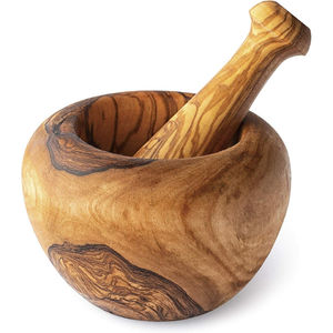 Mortero y Maja de madera pura con diseño elegante, perfecto para moler especias en utensilios de cocina y artículos de hotel, el mejor uso - Product Image 3