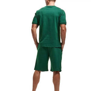Conjuntos de pantalones cortos para hombre, conjunto de 2 piezas de algodón 100% para hombre, conjunto corto de camiseta y chándal corto, conjunto de verano OEM - Product Image 4