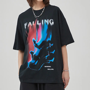 Logotipo personalizado Dtg Camisetas Heavyweight 100% Algodón Hombres Boxy Screen Print Streetwear Camiseta para hombres - Product Image 3