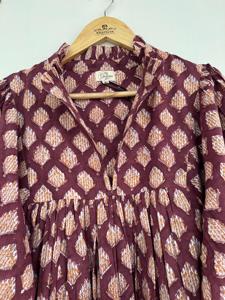 เดรสผ้าคอตตอนลายน่ารักสำหรับผู้หญิงชุดเดรสยาวคลุมเข่าผ้าฝ้ายพิมพ์ลายดีไซน์เนอร์สำหรับฤดูร้อนชุดปาร์ตี้ชายหาด - Product Image 4