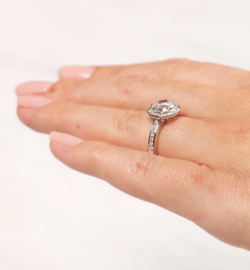 Brillant rond coupe Halo Moissanite bague de fiançailles bague en argent Sterling Moissanite bague en diamant pour les femmes en gros prix - Product Image 4