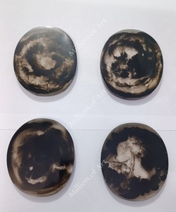 Haute qualité Gava fait à la main carré résine sous-verres ensemble noyer personnalisable noir blanc tapis tampons Style classique écologique 100mm - Product Image 3