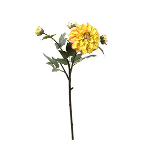 Wholesale White Pink Purple Customized Colors Four - Stemmed Dahlia <strong>flower</strong> <strong>artificial</strong> Dahlia <strong>flowers</strong> For Wedding Decoration