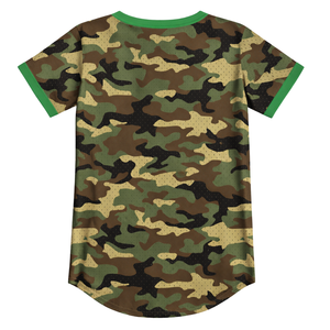 Camo 08 Legacy Pullover Baseball Jersey Greek Sorority Apparel <b>Womens</b> Pink and Green College Sisterhood Mesh <b>T</b> <b>Shirt</b> Greek Wear - Product Image 4