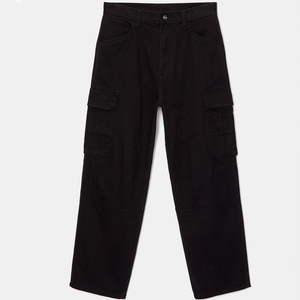 Pantalones acampanados sueltos Unisex, pantalones holgados rectos personalizados para hombre, pantalones Cargo de lona de sarga de algodón pesado con múltiples bolsillos - Product Image 6