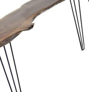 Mesa de consola de madera maciza de teca de diseño moderno con patas de hierro para comedor, granja, parque, muebles de exterior para hoteles y casas - Product Image 4