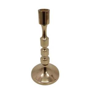 Candelero de Metal con estilo decorativo de aluminio de diseño antiguo de la mejor calidad, portavelas de decoración del hogar de Color dorado en bruto disponible - Product Image 5