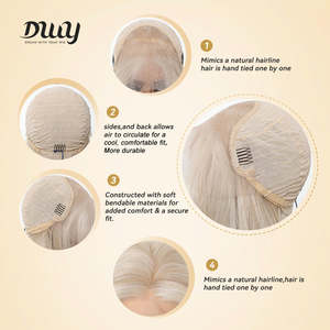 Kaitlyn-DWY 13*4 Free Parting Hand-<b>Tied</b> Top Glueless 30-Inch Synthetic Wig Transparent Lace Loose Wave Style Monofilament Base - Product Image 6
