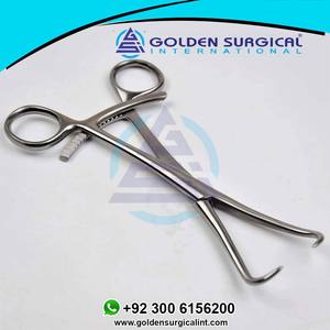 Stainless Steel Manual Bone Reduction Forceps <b>Orthopedic</b> Curved <b>Surgical</b> Long Ratchet Pointed Jaw <b>Instruments</b> - Product Image 6