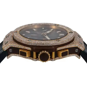 Designer de luxe Glacé Montre 925 Cadran Argent Acier Inoxydable Moissanite Diamant Hip Hop Analogique Charme Date - Product Image 3