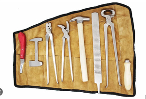 ชุดเครื่องมือขนม้าแบบมืออาชีพเครื่องมือสัตวแพทย์สำหรับการดูแลกีบเท้าและรองเท้ารวมถึงกระเป๋าหนัง - Product Image 2